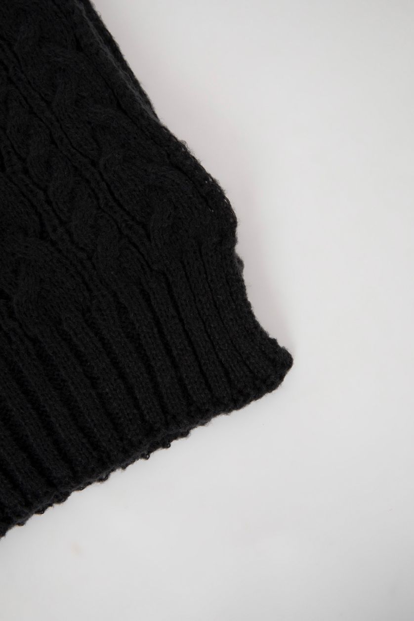 Erkek Antasit Melanj Erkek Saç Örgüsü Triko Atkı