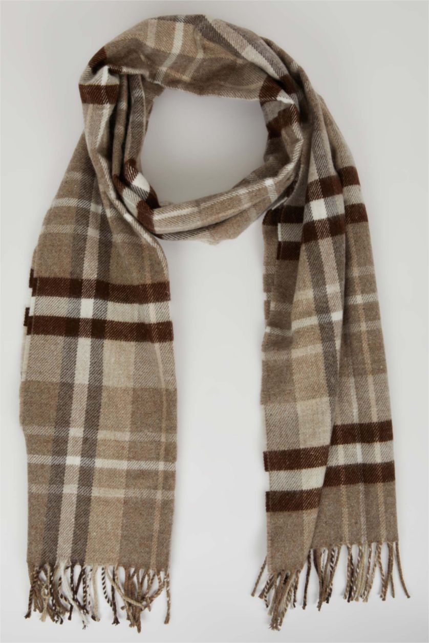 MAN Light Brown طقم سكارف منسوج