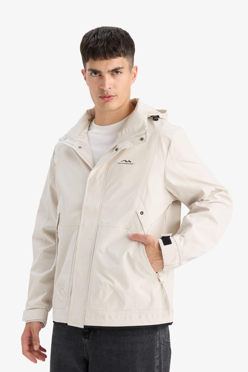 Erkek Taş Su İtici Kapüşonlu Mont