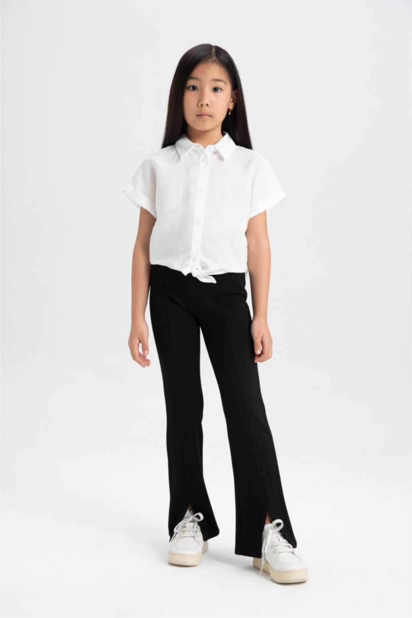 GIRLS & TEENS White Girl Short Sleeve Crop Shirt