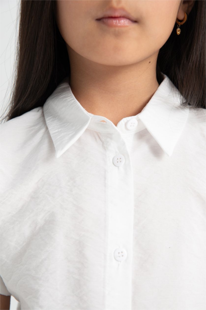 GIRLS & TEENS White Girl Short Sleeve Crop Shirt