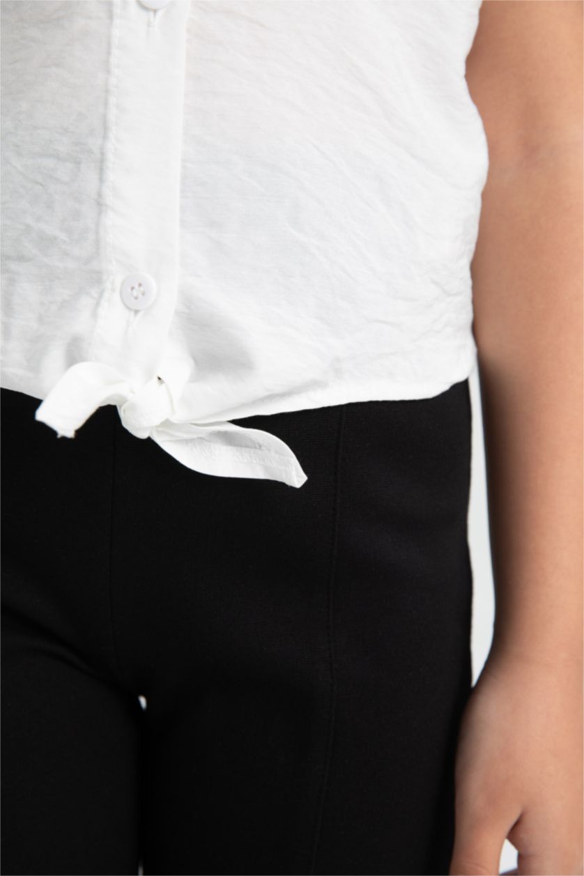 GIRLS & TEENS White Girl Short Sleeve Crop Shirt