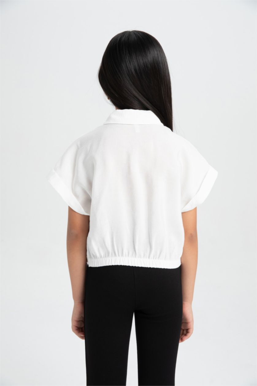 GIRLS & TEENS White Girl Short Sleeve Crop Shirt