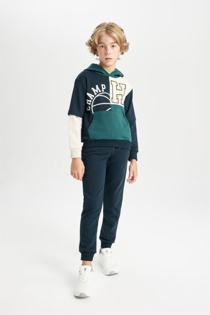 GARÇONS Marin Ensemble de sweat à capuche avec poche et jogging pour Garçon