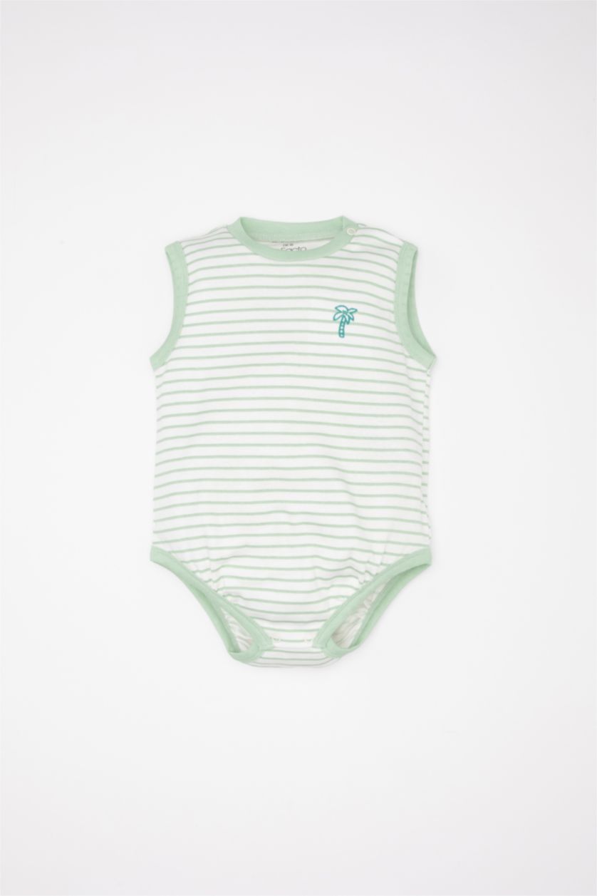 طفلة صغيرة بيج فاتح سالوبيت بيبي اولادي مخطط مضلع حديثي الولادة بياقة مستديرة