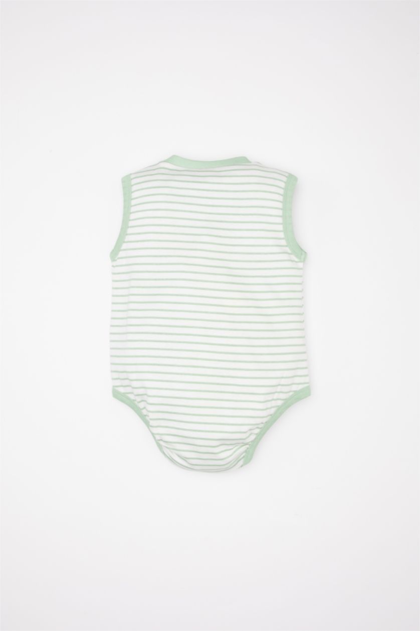 طفلة صغيرة بيج فاتح سالوبيت بيبي اولادي مخطط مضلع حديثي الولادة بياقة مستديرة