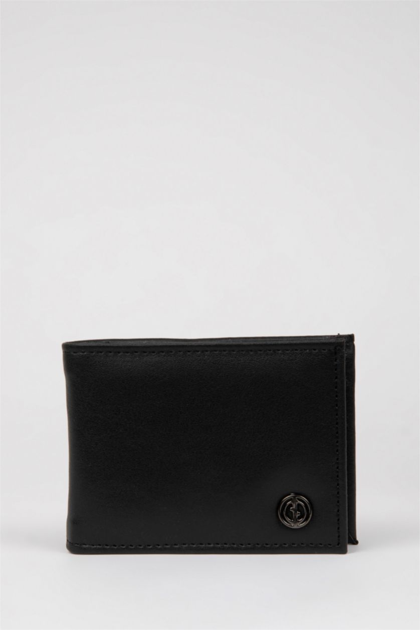 Men Black Man Faux Leather Wallets