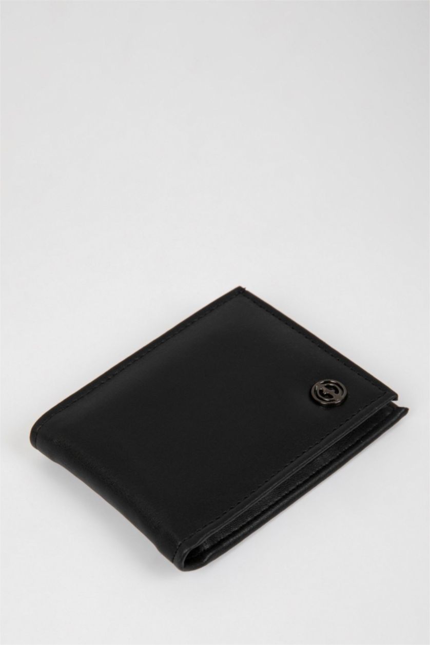 Men Black Man Faux Leather Wallets