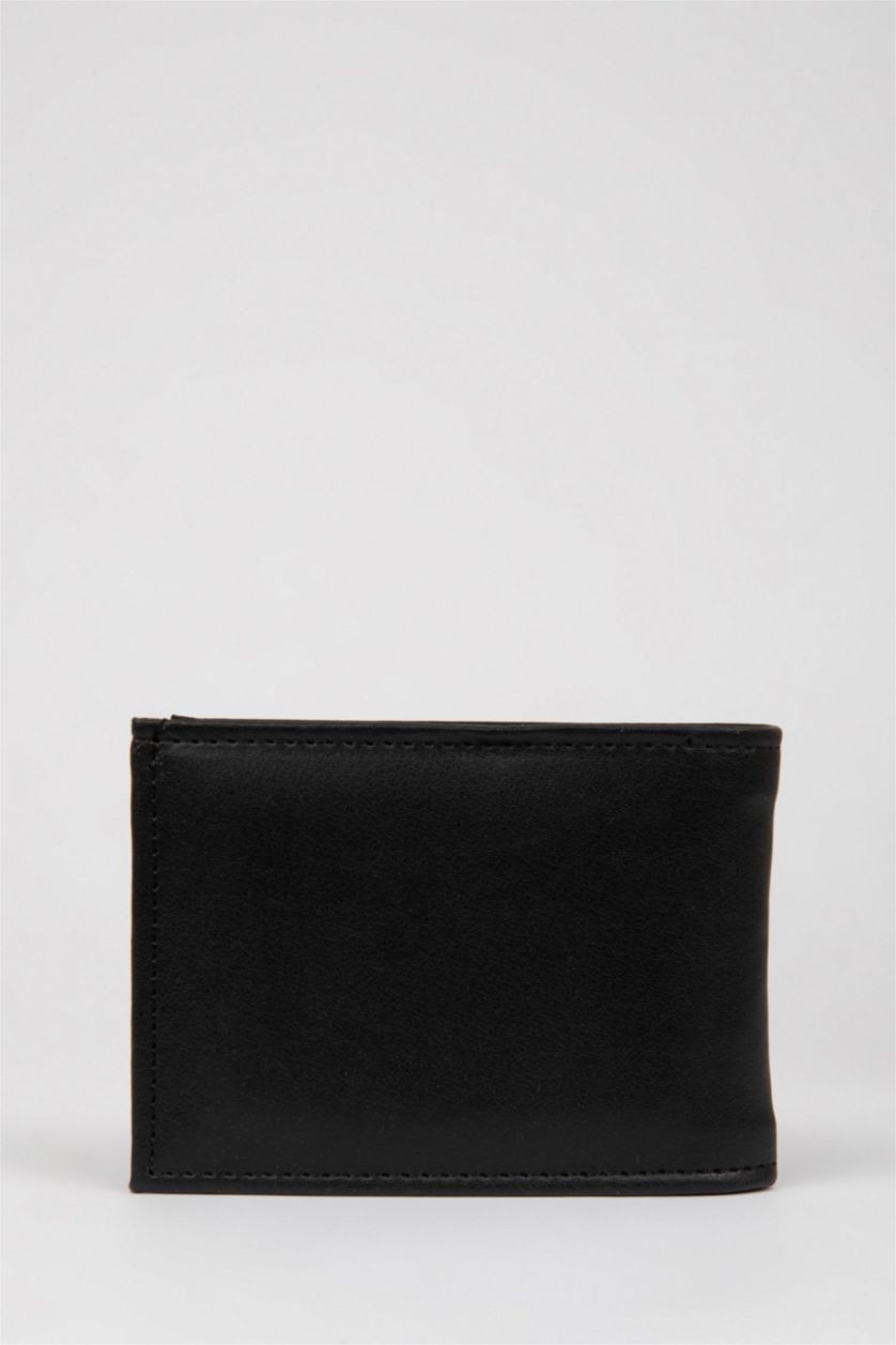 Men Black Man Faux Leather Wallets