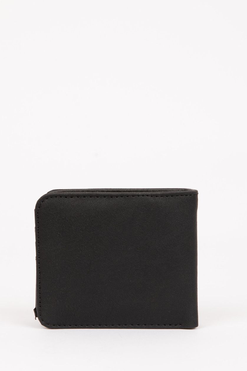 Man Black Man Faux Leather Wallets