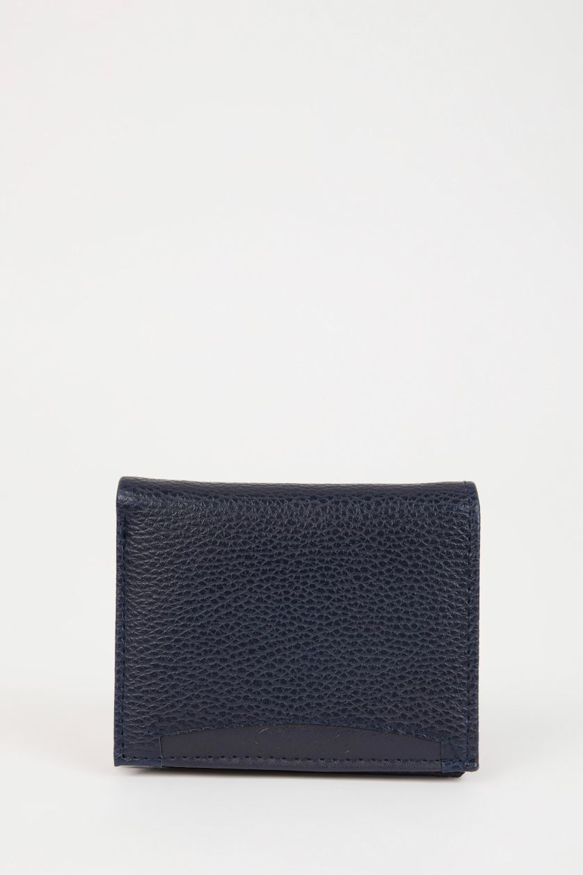 Erkek Lacivert Erkek Baskılı Suni Deri Cüzdan