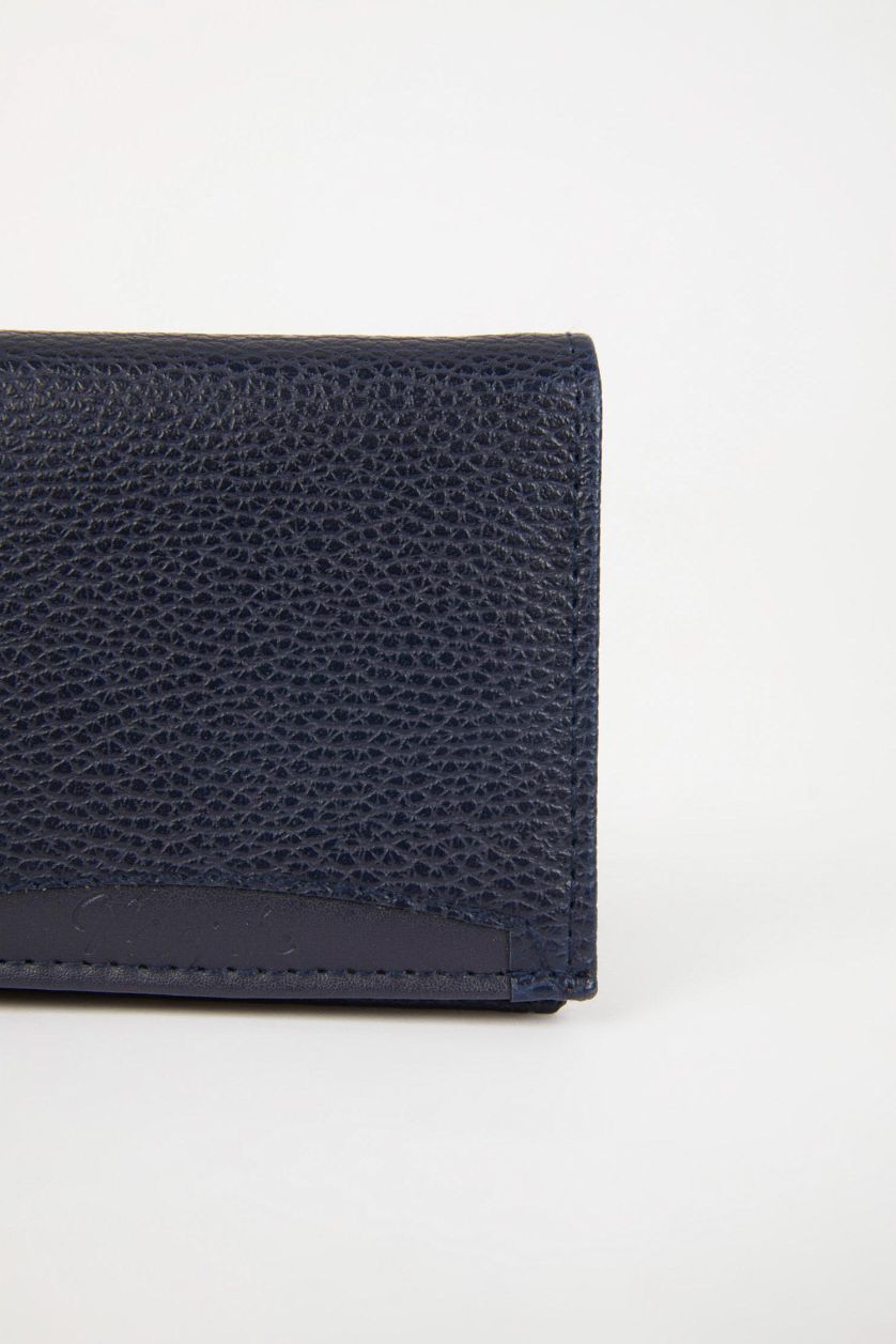 Erkek Lacivert Erkek Baskılı Suni Deri Cüzdan