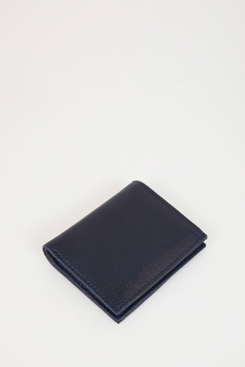 Erkek Lacivert Erkek Baskılı Suni Deri Cüzdan