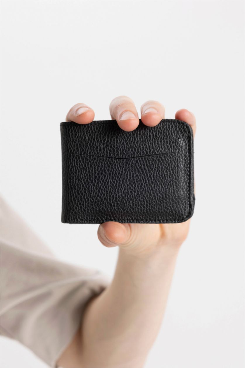 Men Black Man Faux Leather Wallets