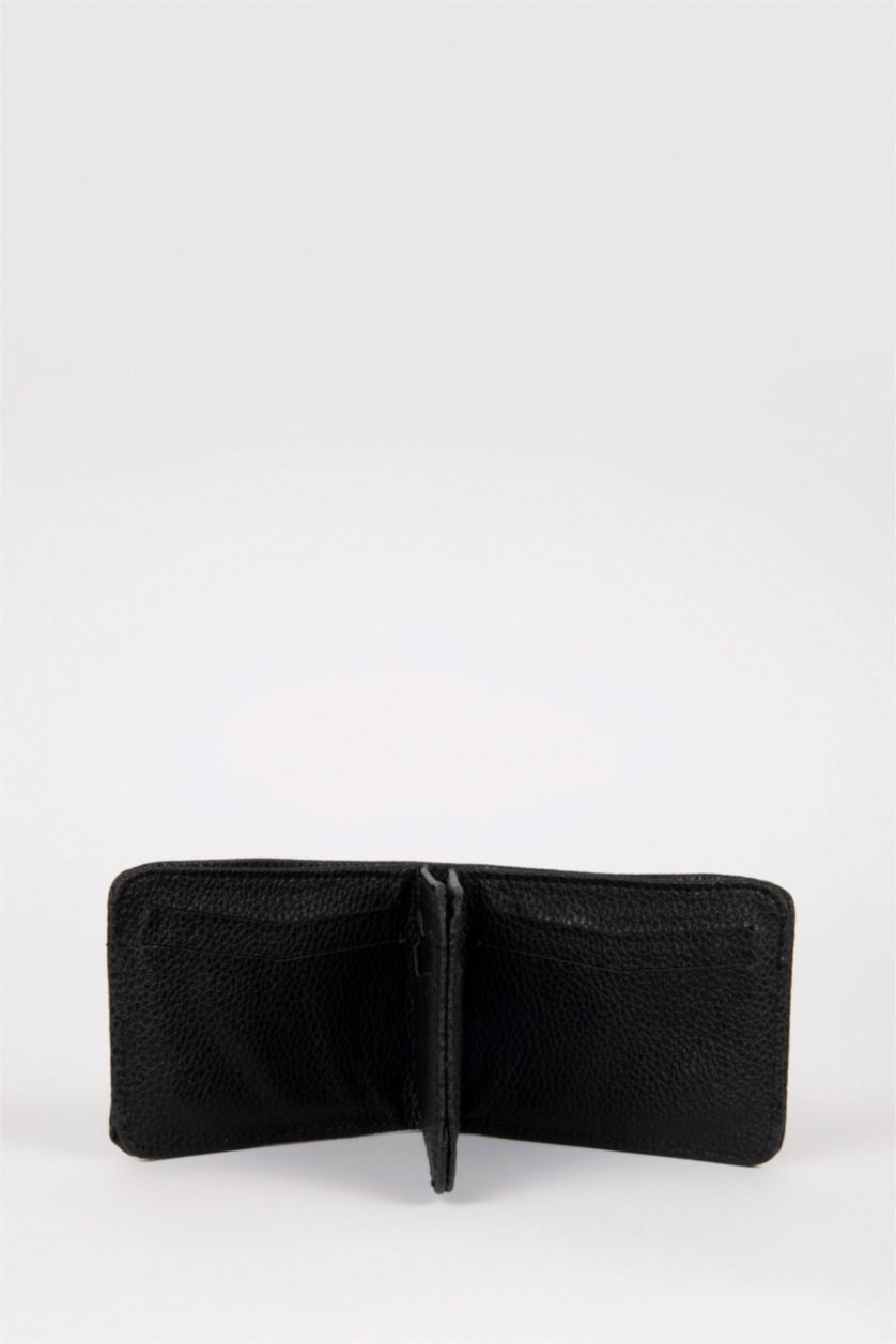 Men Black Man Faux Leather Wallets