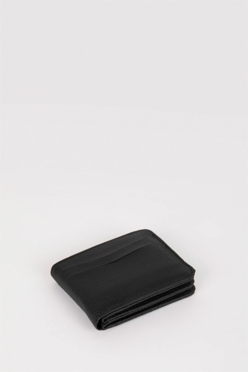 Men Black Man Faux Leather Wallets