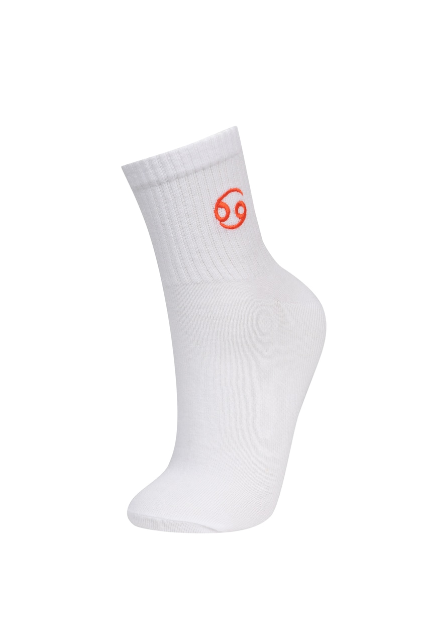 Women White Cotton Short Socks