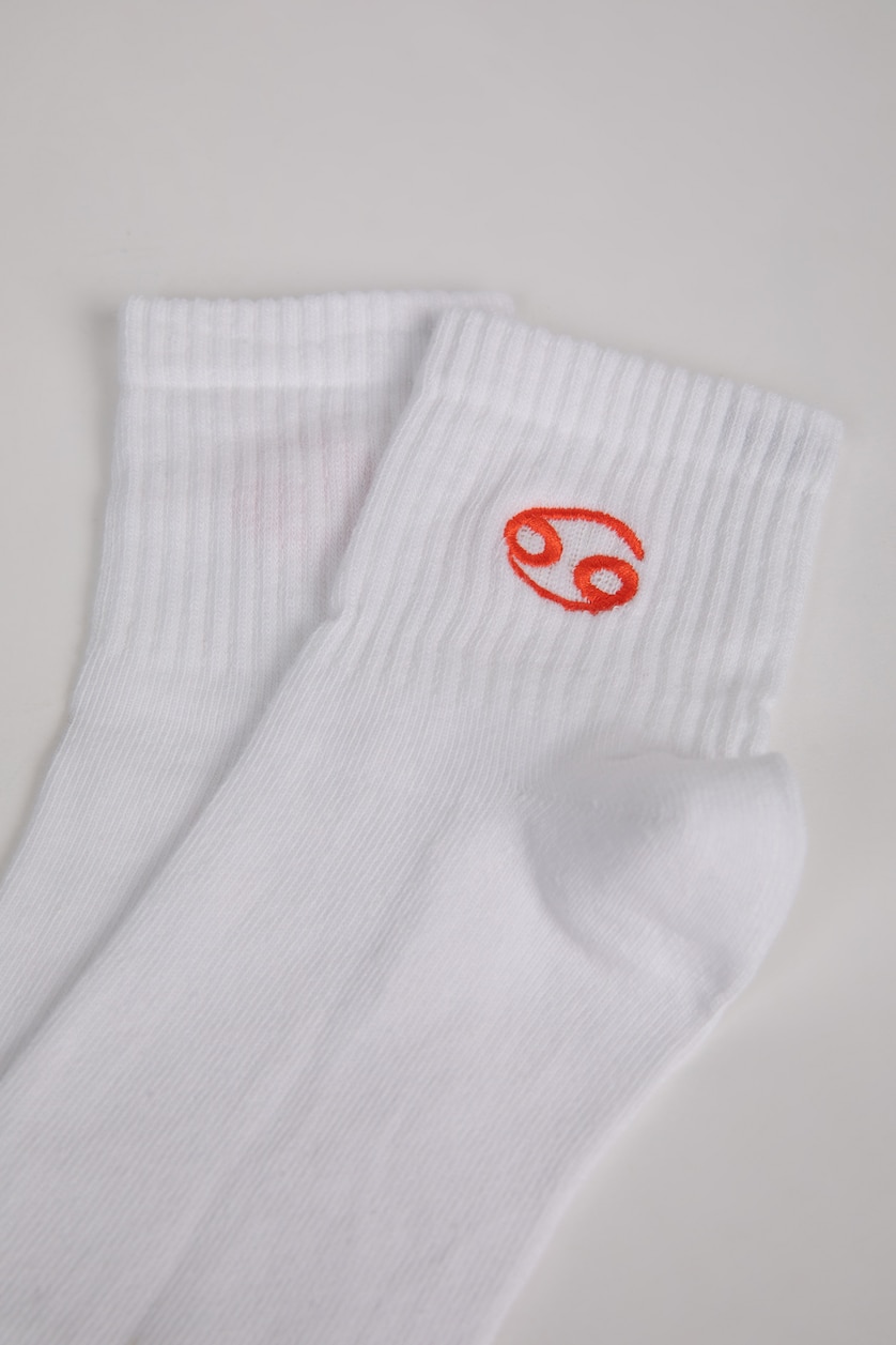 Women White Cotton Short Socks