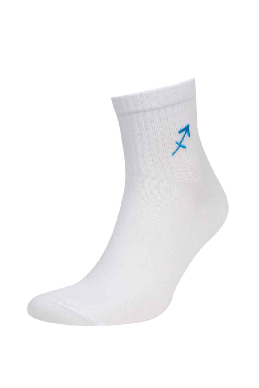 Kadın Beyaz Pamuklu Soket Çorap