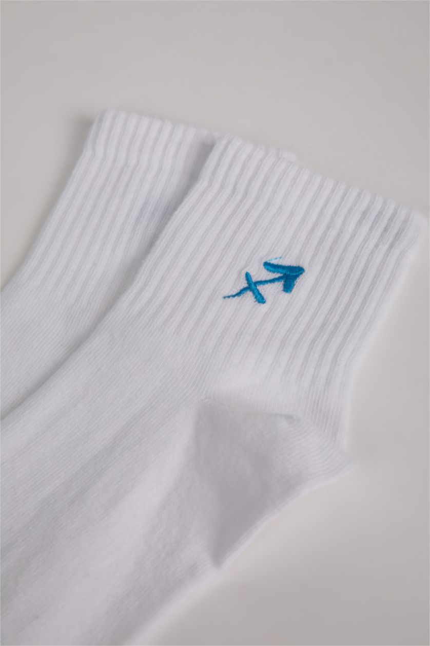 Kadın Beyaz Pamuklu Soket Çorap