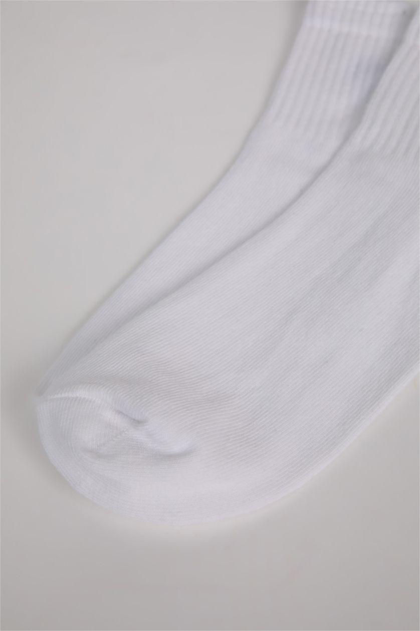 Kadın Beyaz Pamuklu Soket Çorap