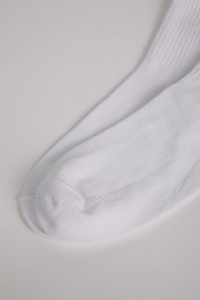 Kadın Beyaz Unisex Pamuklu Kova Burcu Simgeli Soket Çorap