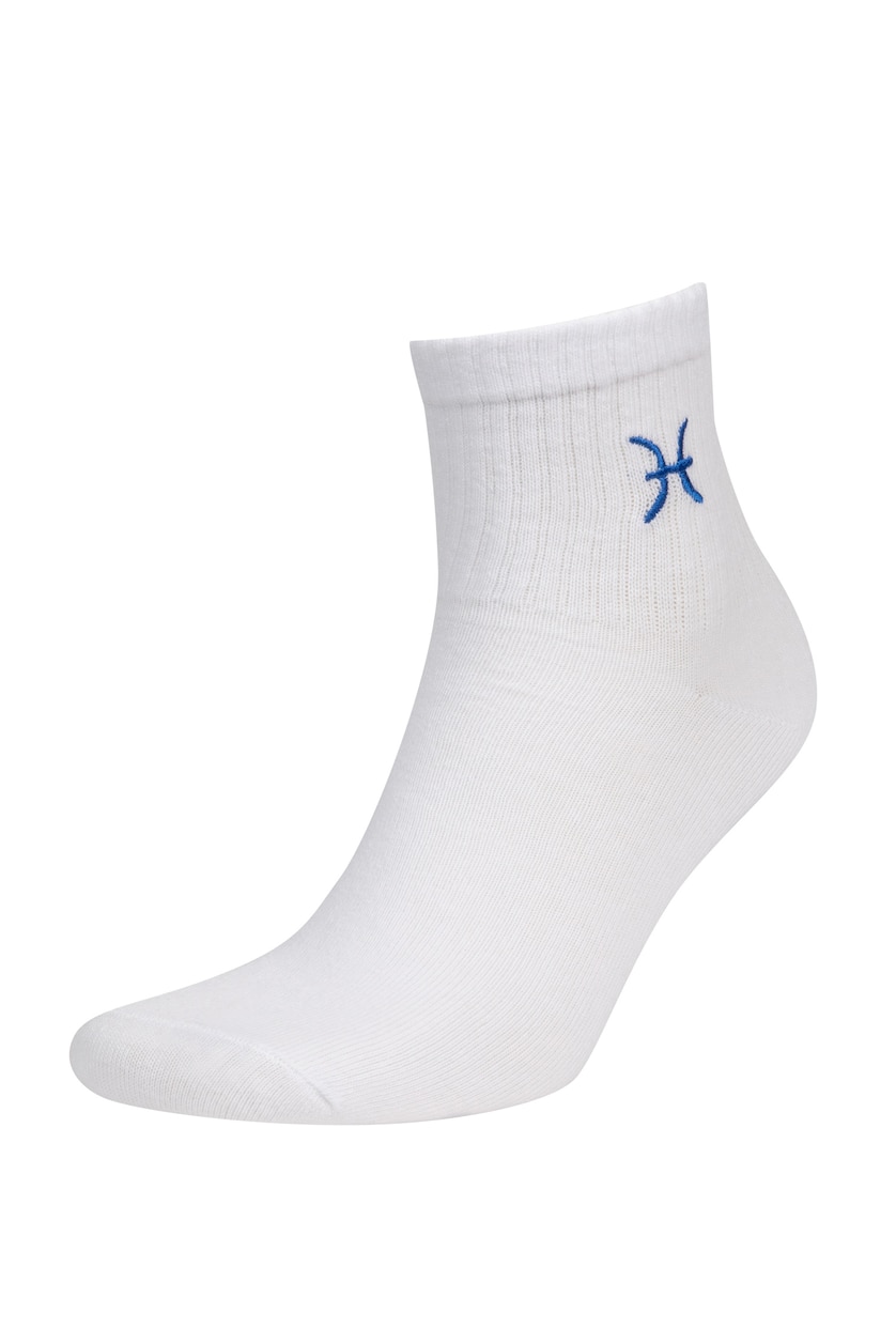 Women White Cotton Short Socks