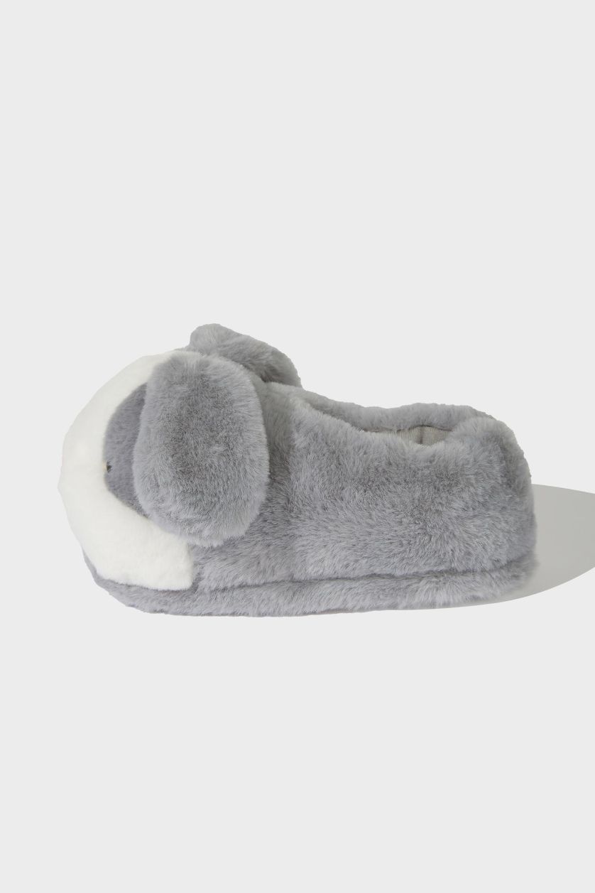 GIRLS & TEENS Grey Girl Bunny Themed Flat Sole Home Slippers