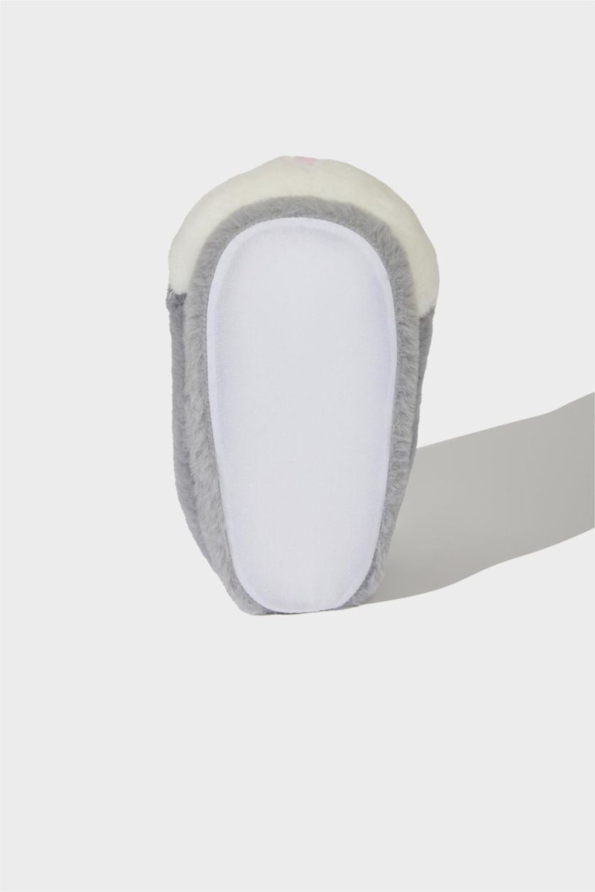 GIRLS & TEENS Grey Girl Bunny Themed Flat Sole Home Slippers