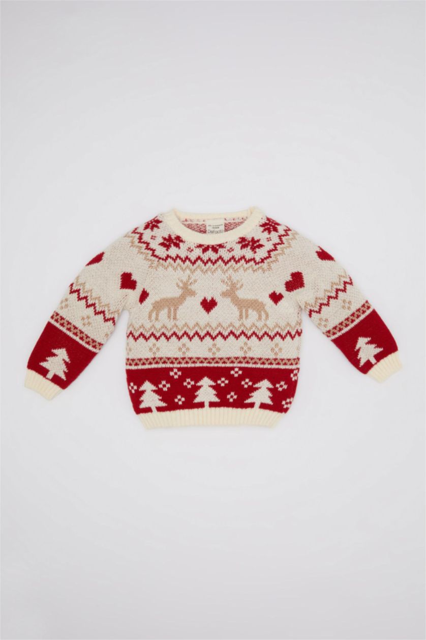 طفلة صغيرة اللون الرملي بلوفر بيبي بناتي تريكو قصة عادية منقوش بيج رملي