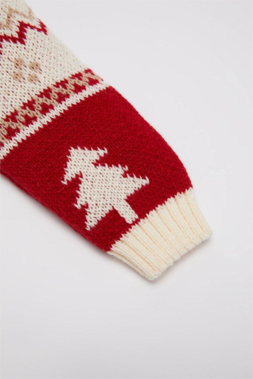 طفلة صغيرة اللون الرملي بلوفر بيبي بناتي تريكو قصة عادية منقوش بيج رملي