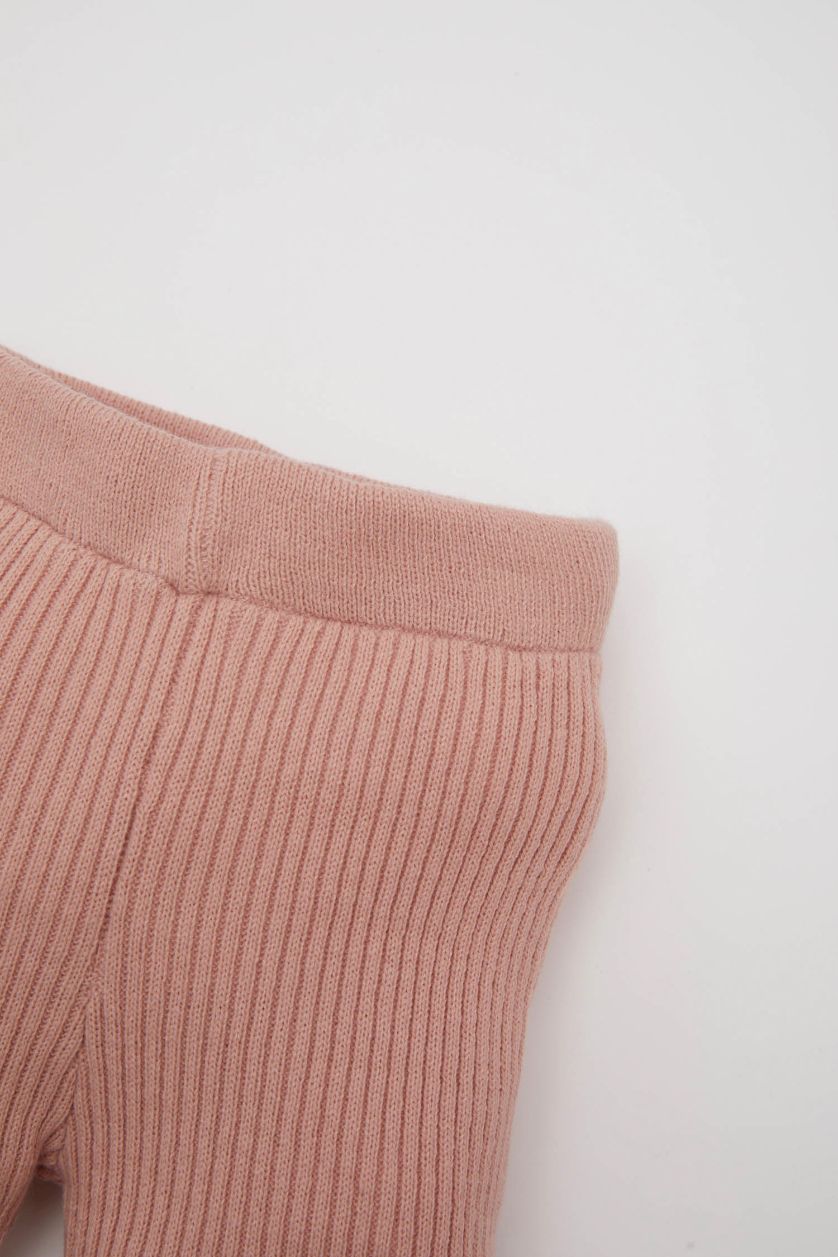 Kız Bebek Gülkurusu İspanyol Paça Fitilli Triko Tayt Kız Bebek