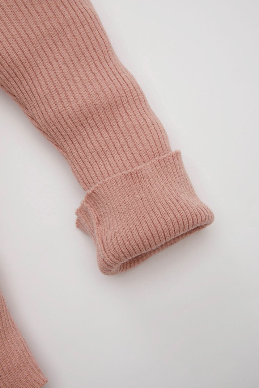 Kız Bebek Gülkurusu İspanyol Paça Fitilli Triko Tayt Kız Bebek