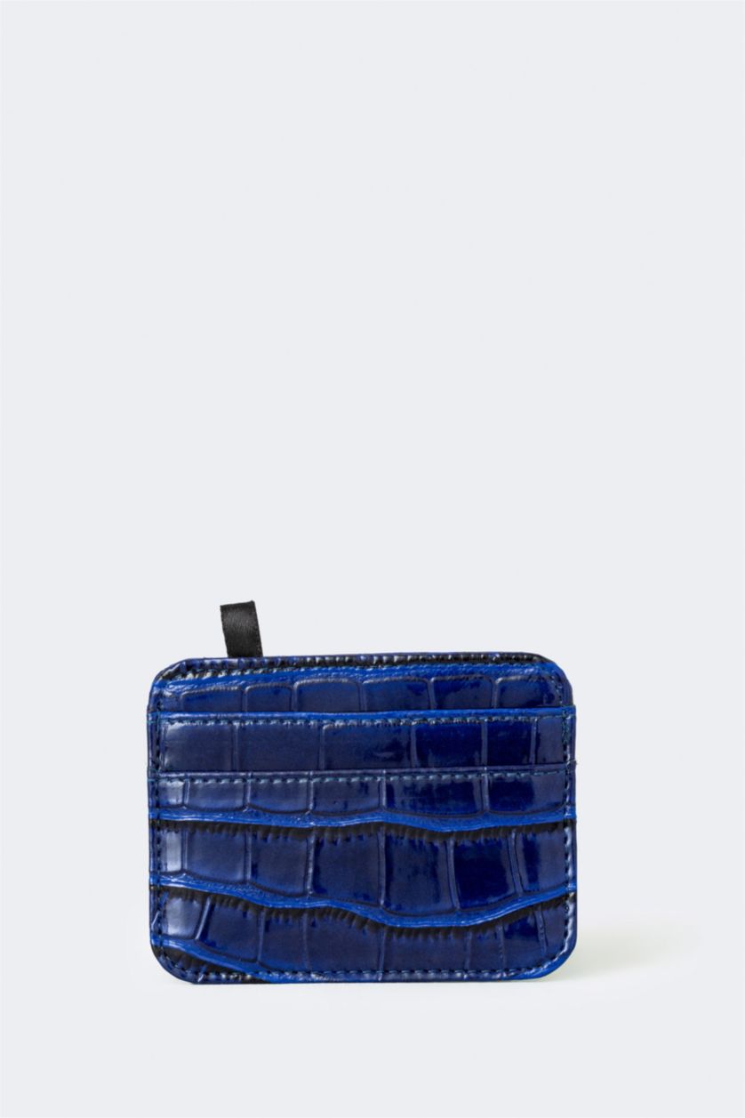 حريمي كحلي محفظة بطاقات حريمي جلد صناعي