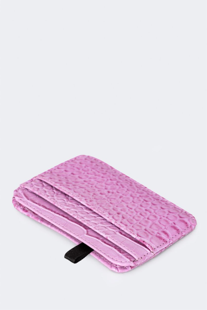 WOMAN Lilac Woman Faux Leather Card Holder