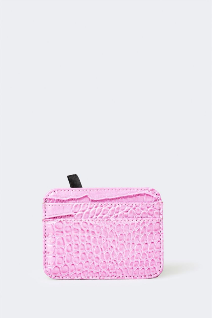 WOMAN Lilac Woman Faux Leather Card Holder