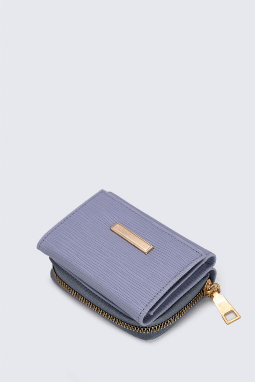 WOMAN Blue Woman Faux Leather Card Holder
