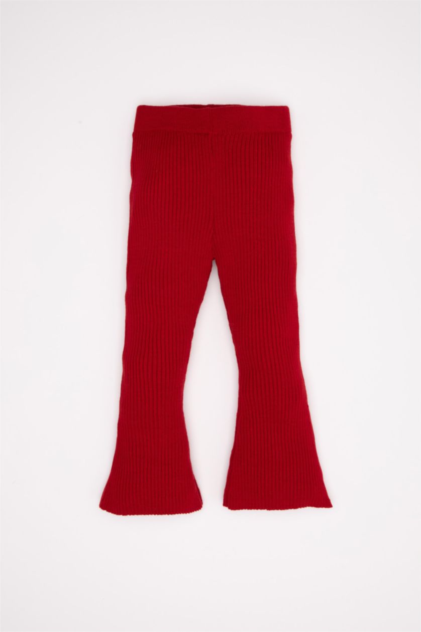 Kız Bebek Kum 2'li Takım Yılbaşı Temalı Triko Kazak İspanyol Paça Tayt Kız Bebek