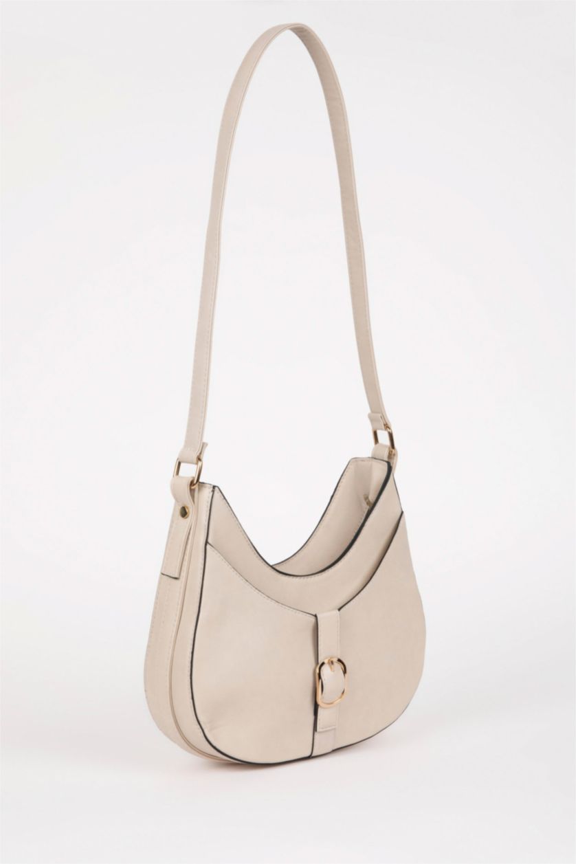 WOMAN Beige Woman Faux Leather Shoulder Bag
