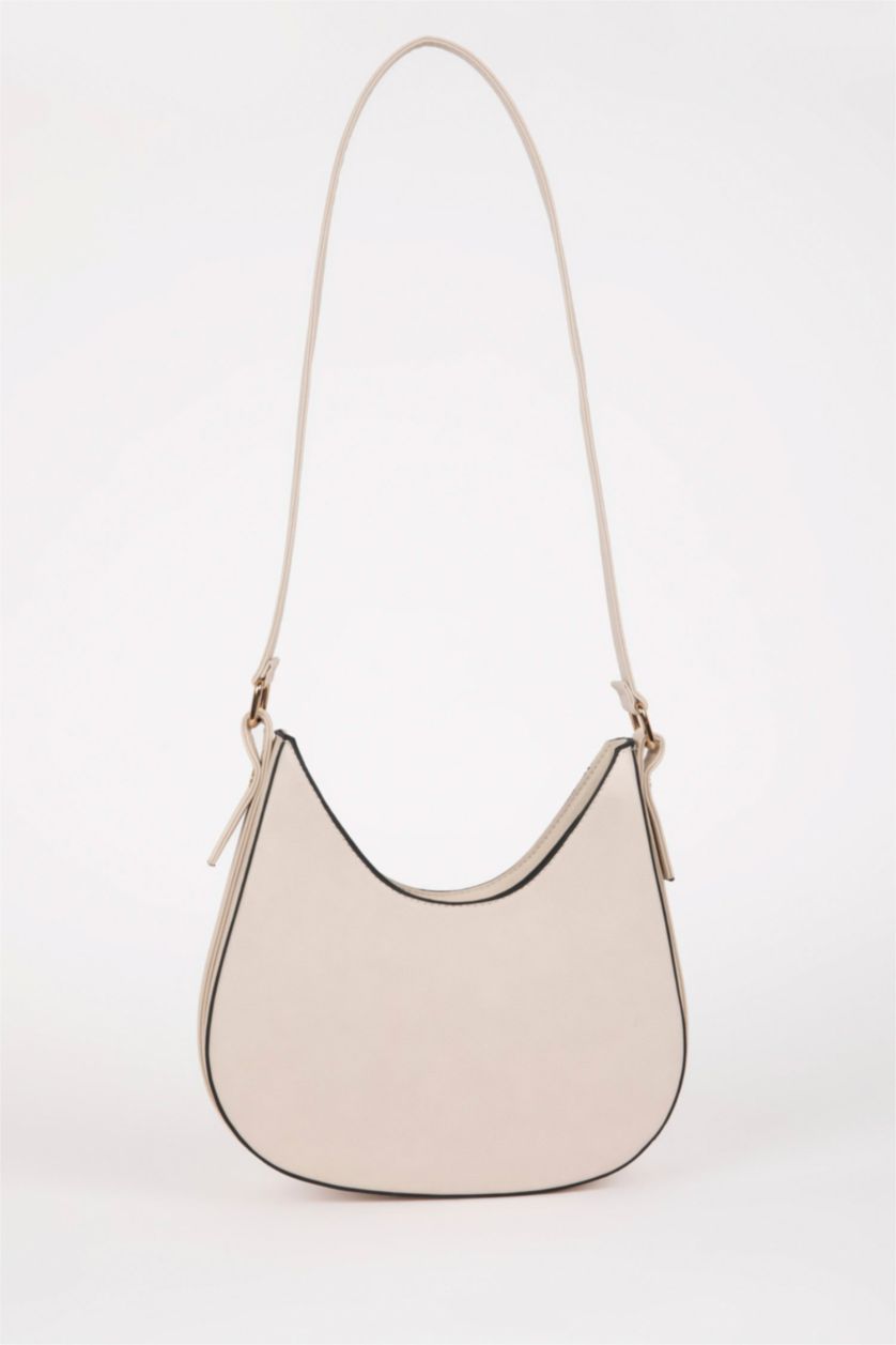 WOMAN Beige Woman Faux Leather Shoulder Bag