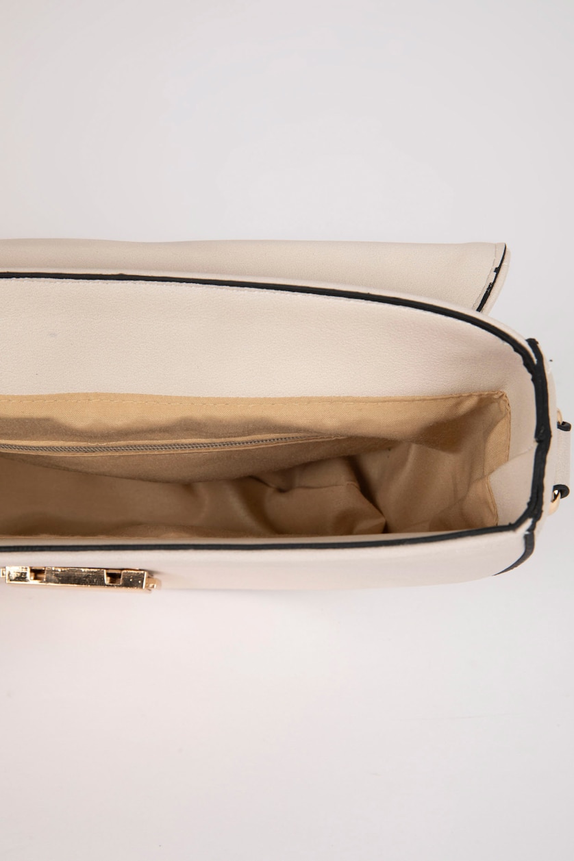 WOMAN Beige Faux Leather Crossbody Bag