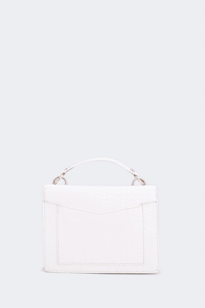 WOMAN White Woman Snakeskin Look Faux Leather Handbag