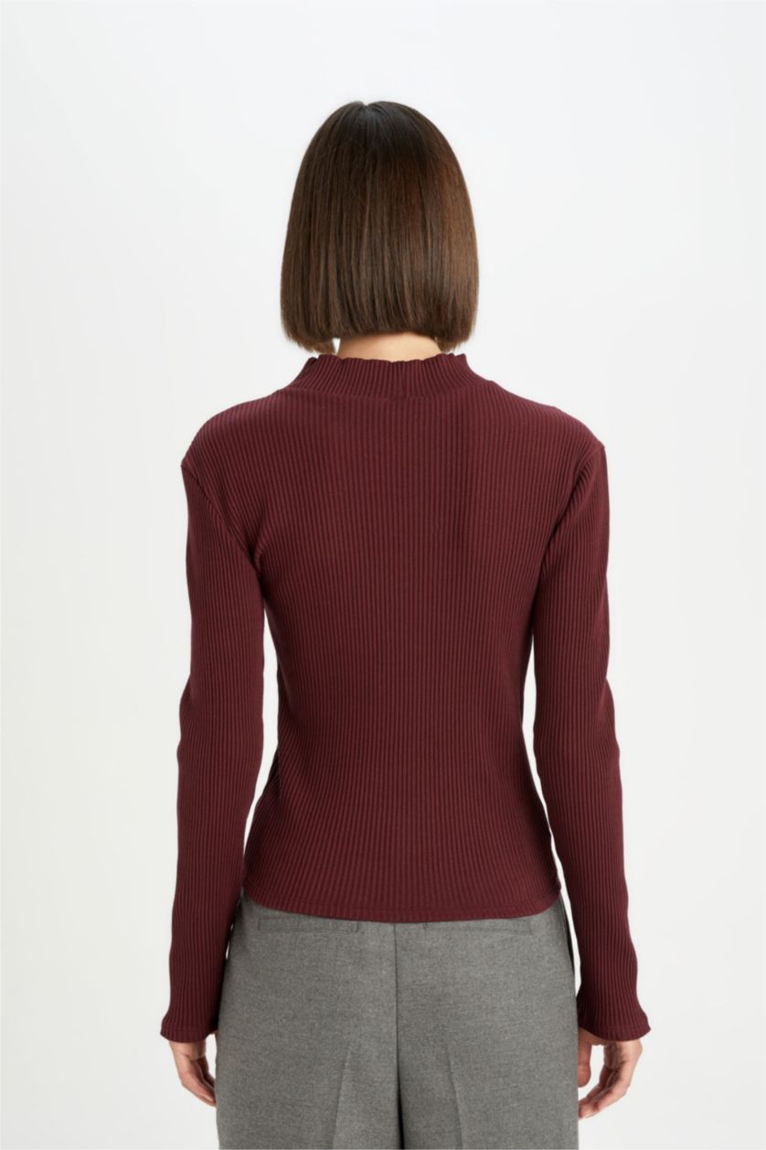 نساء خمري Slim Fit Camisole Long Sleeve T-Shirt