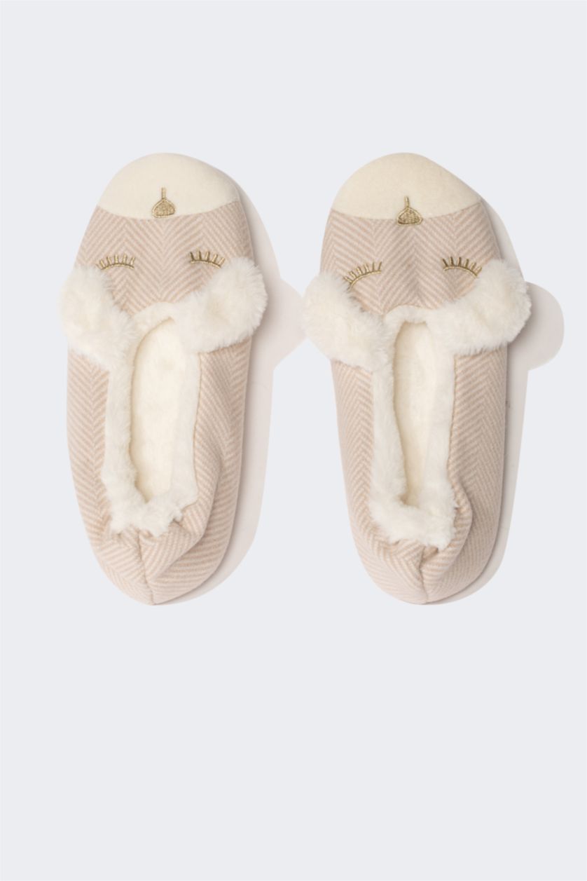 Женщины Бежевый Тапочки на плоской подошве для женщин