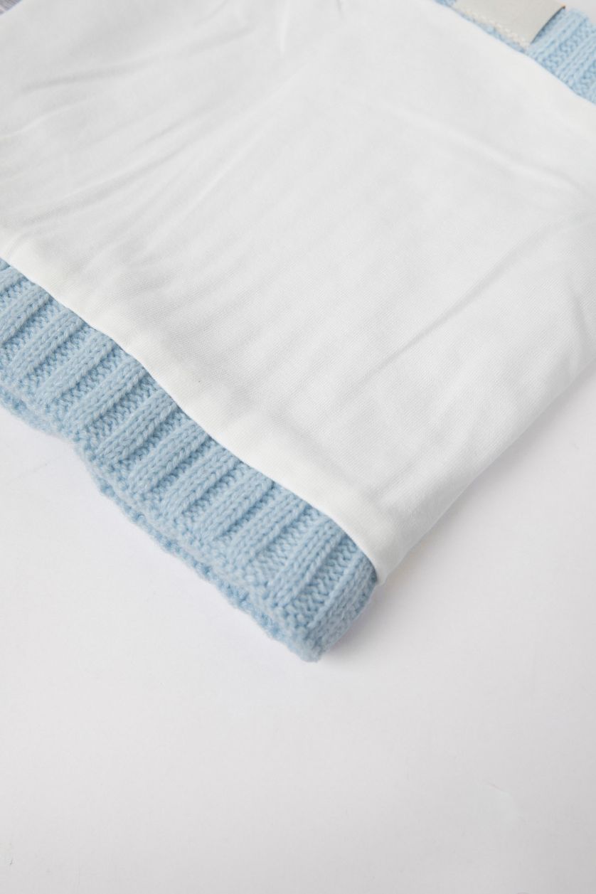 BÉBÉ GARÇON BLEU Clair Écharpe et Bonnet à motif pour BéBé Garçon