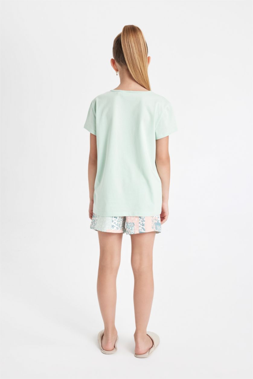 Kız Çocuk - Genç Kız Mint Kız Çocuk Garfield Pijama Takımı Kısa Kollu Üst Şort 