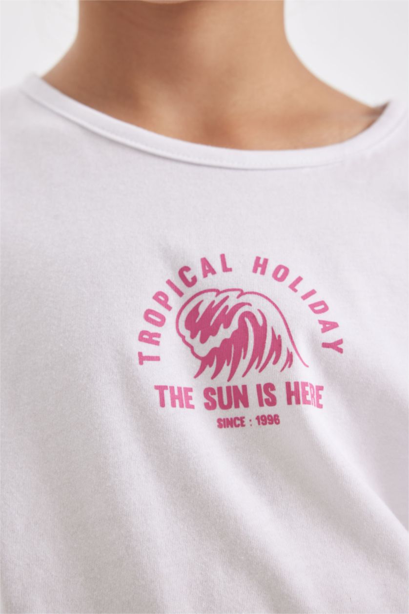 GIRLS & TEENS White طقم بيجاما قصة عادية