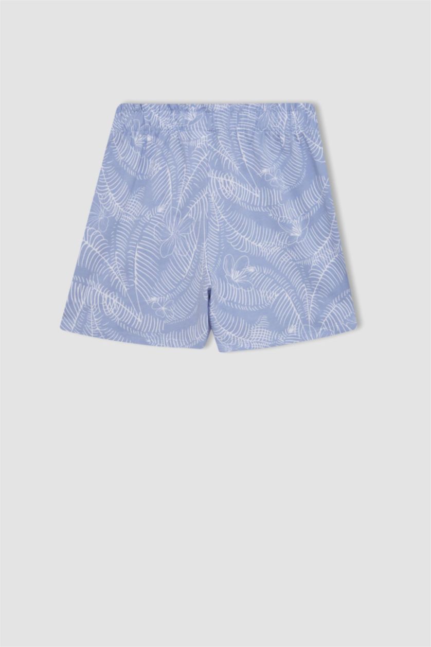FILLES Bleu Ensemble Pyjama Short et T-Shirt à Manches Courtes à Motif pour Fille