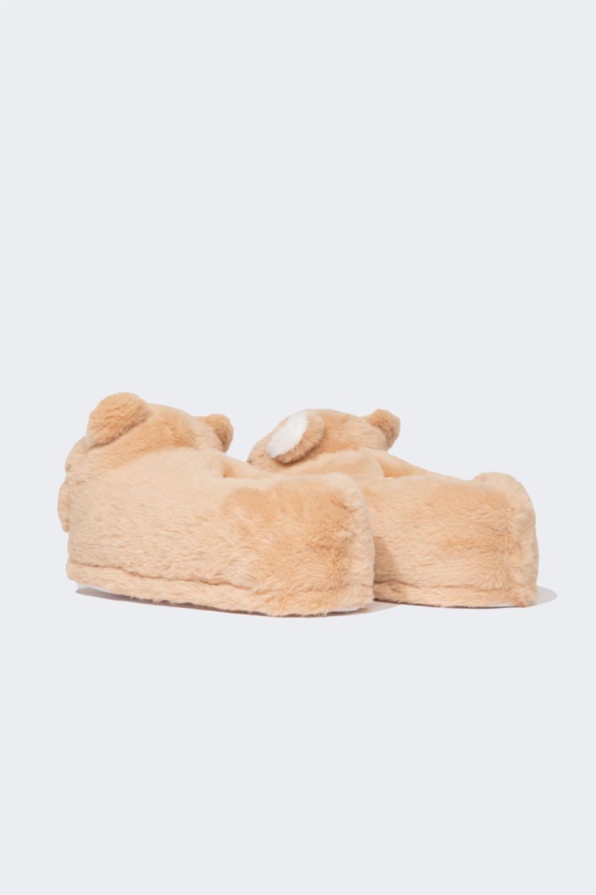 FEMME Beige Pantoufles à Semelle Plate pour Femme