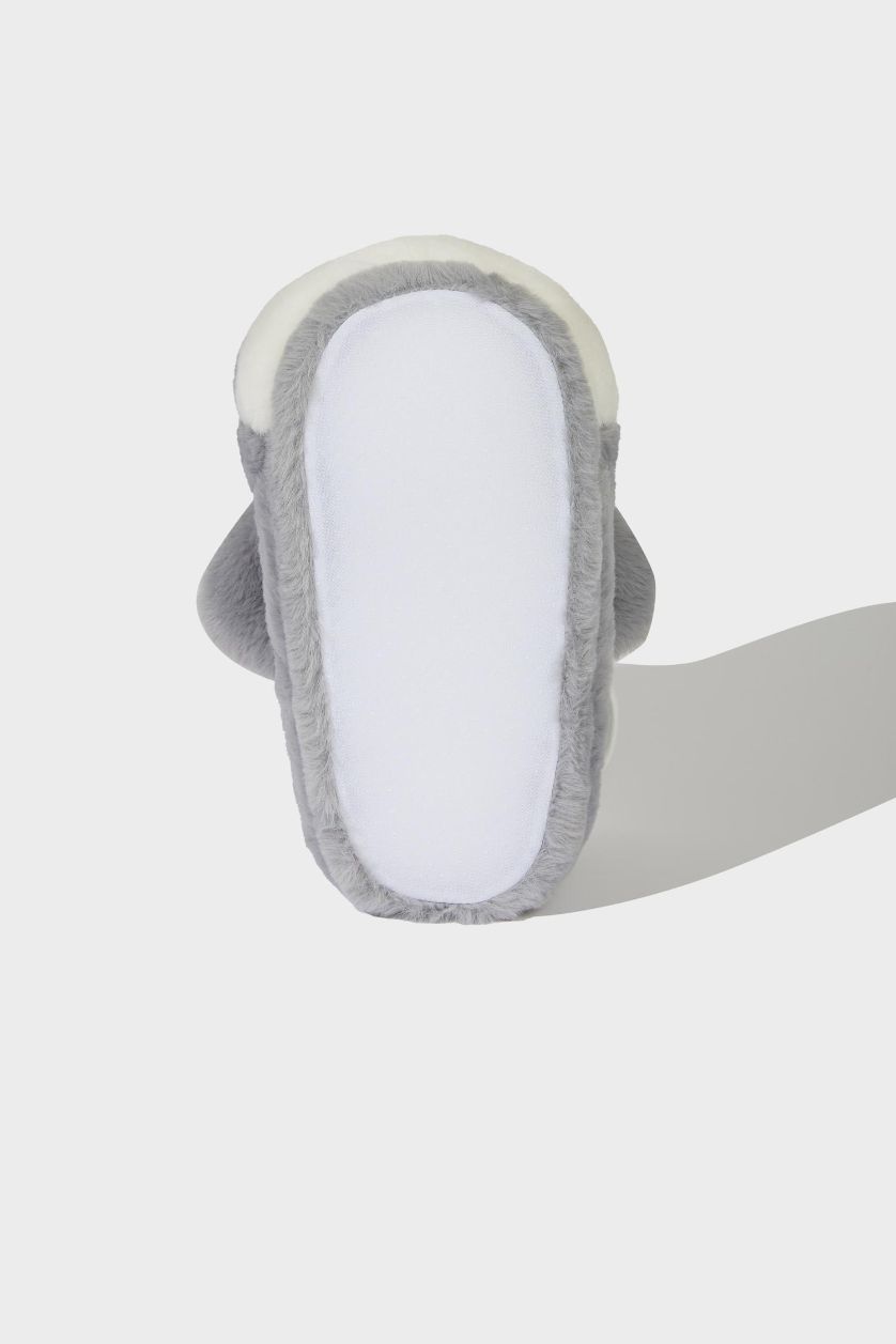 WOMAN Grey Woman Flat Sole Bunny Themed Home Slippers